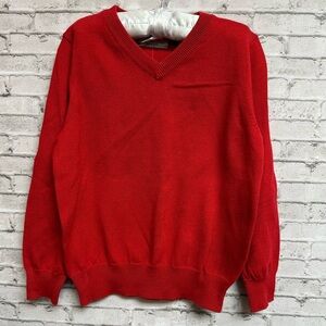 Class Club Boys 4/5 Red Sweater Shirt Long Sleeve V-Neck NEW NWT